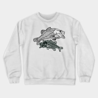 group of black bass fish Crewneck Sweatshirt